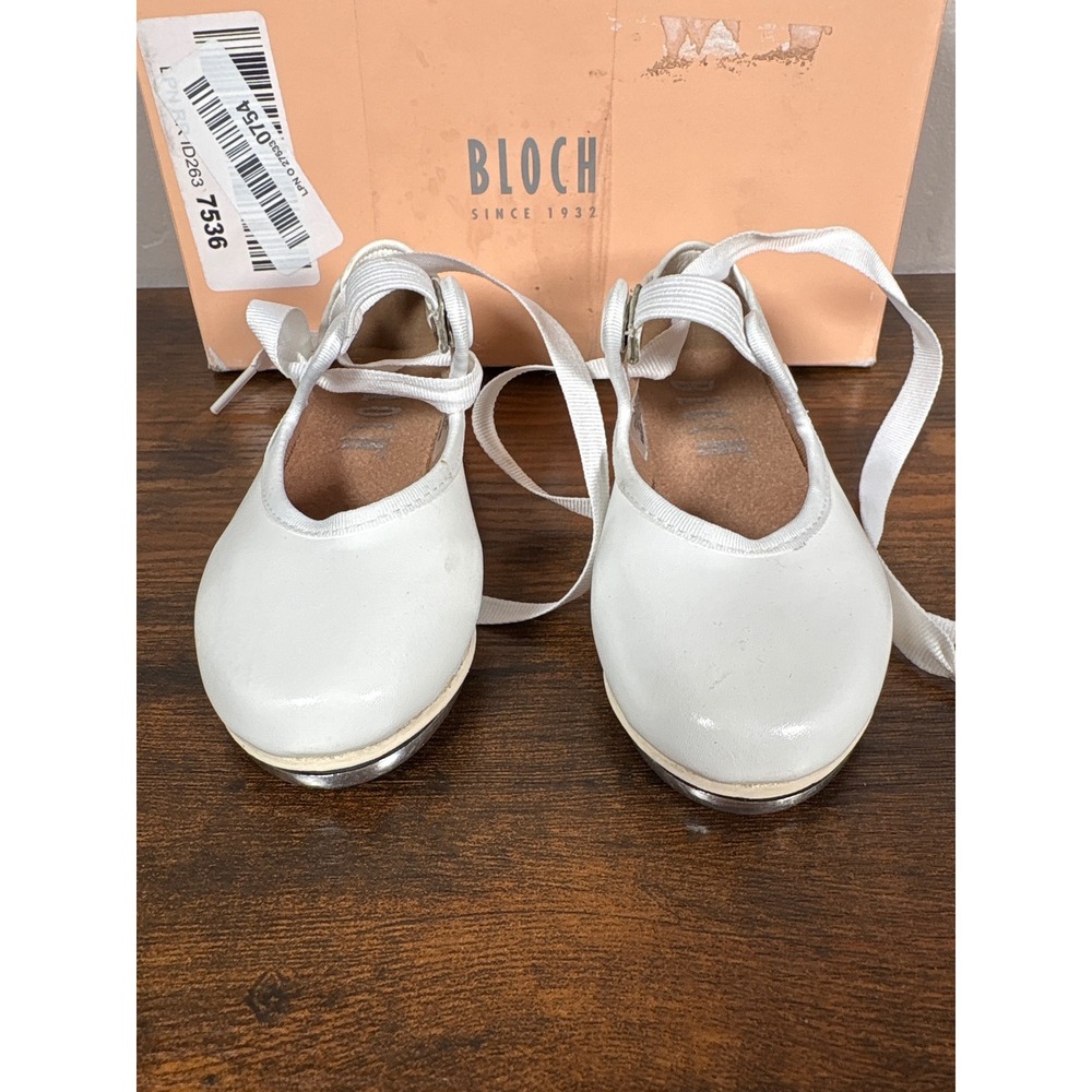 Bloch Annie Tyette White Tap Shoes S0350T Girls Kids Size 6M Mary Jane Ribbon - Picture 3 of 6